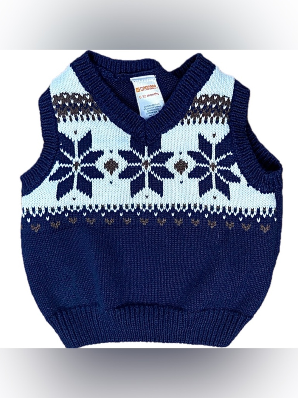 Gymboree Snowflake Fair Isle Sweater Vest Sz 6 - 12 Months Nordic Preppy Holiday